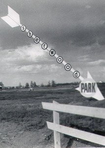 Sherwood Park arrow shaped sign