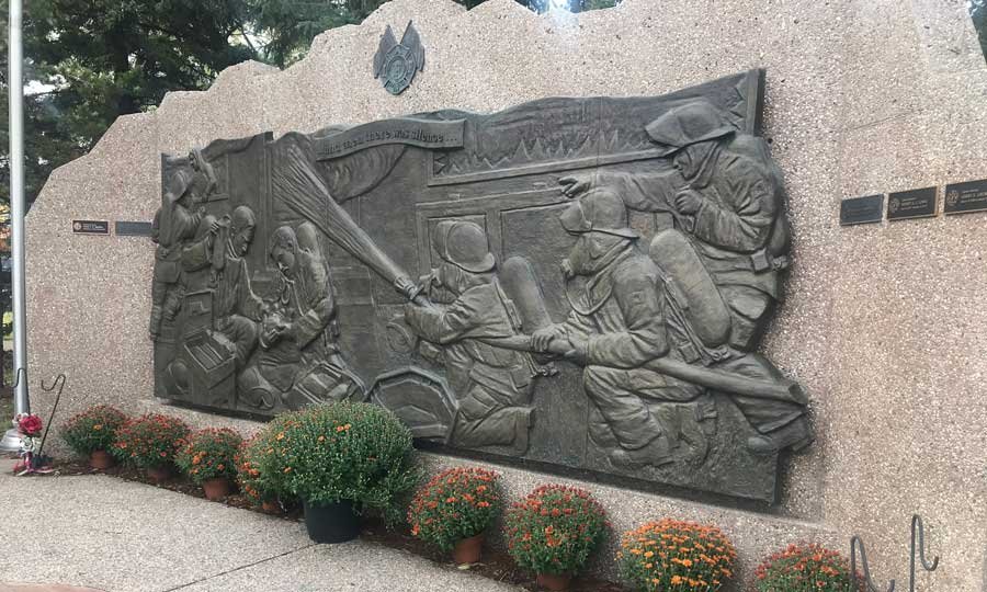 Firefighter memorial wall