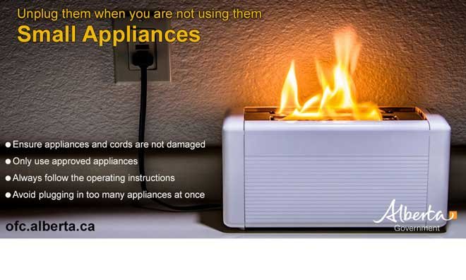 Unplug your small appliances to reduce fires