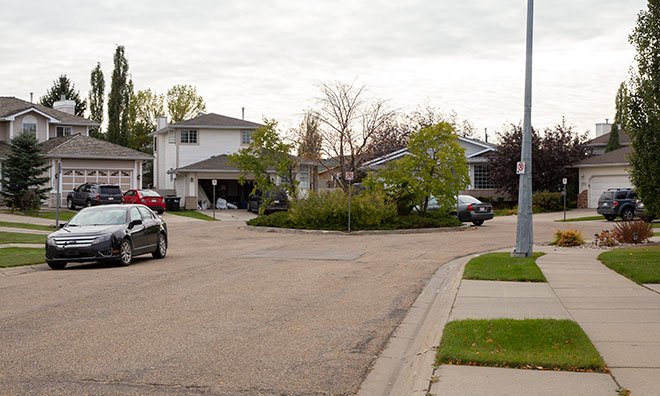Image showing a cul-de-sac in Sherwood Park with no parking signs