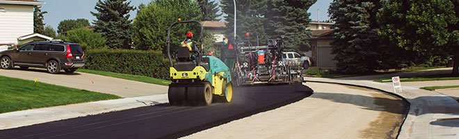 Image showing asphalt being put down on residential road