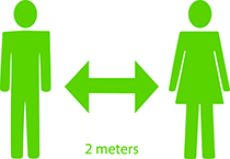 2 meter physical distancing is recommended