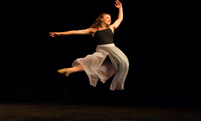 Modern dancer on the stage at Festival Place performing