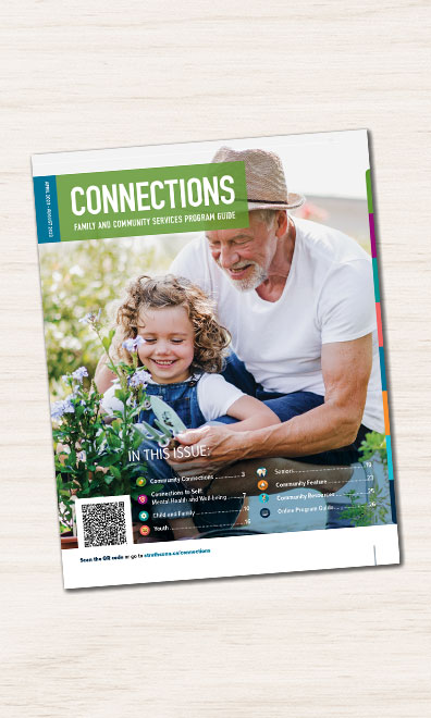 Cover of Connections Guide with two men smiling