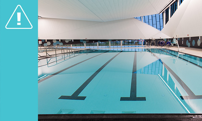 Emerald Hills Leisure Centre interior pool area with lanes depicted