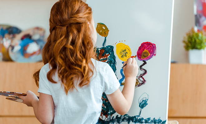 Photo of girl painting