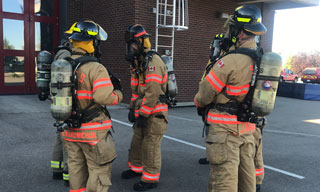 Firefighters in a group
