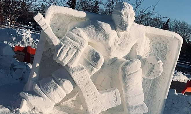 snow sculpture at Broadmoor Lake