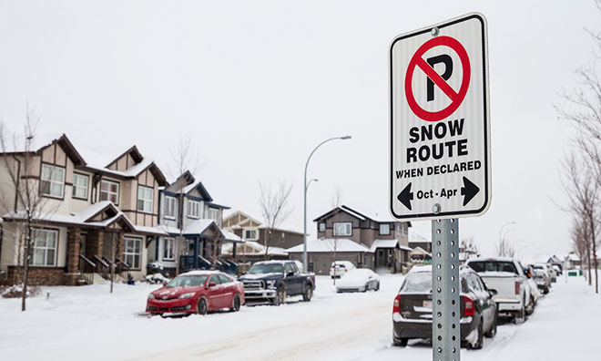 Snow route parking ban effective Wednesday, January 22