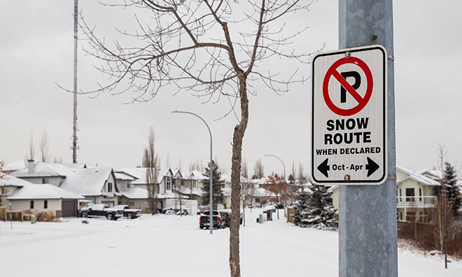Snow route parking ban starts Monday, February 24