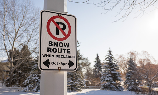 Snow route parking ban declared