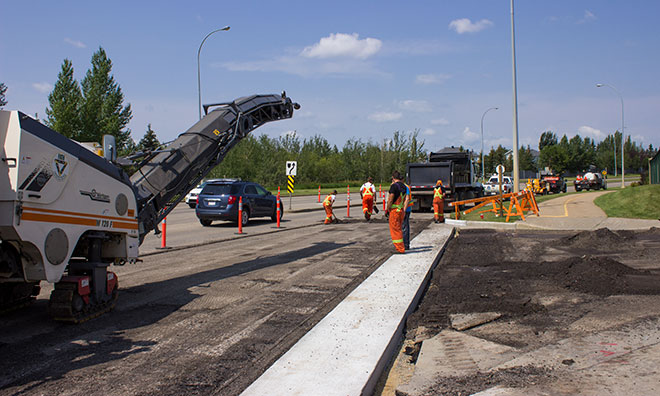 Image of paving on Clover Bar Road