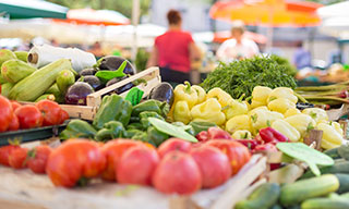 Fresh produce in market