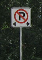 No parking sign on a sign