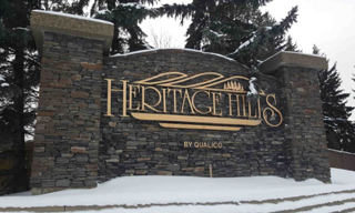 Heritage Hills Community Sign in winter
